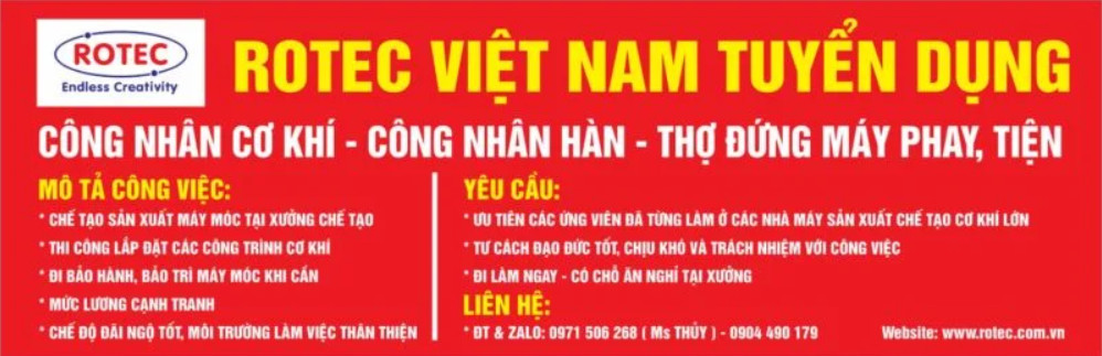 rotec vn tuyển dụng công nhân tháng 11