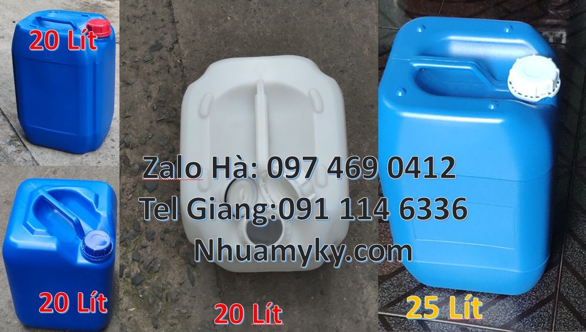 Bán can nhựa 18l có nắp thoát khí,can nhựa 20l vuông trắng đựng hóa ch