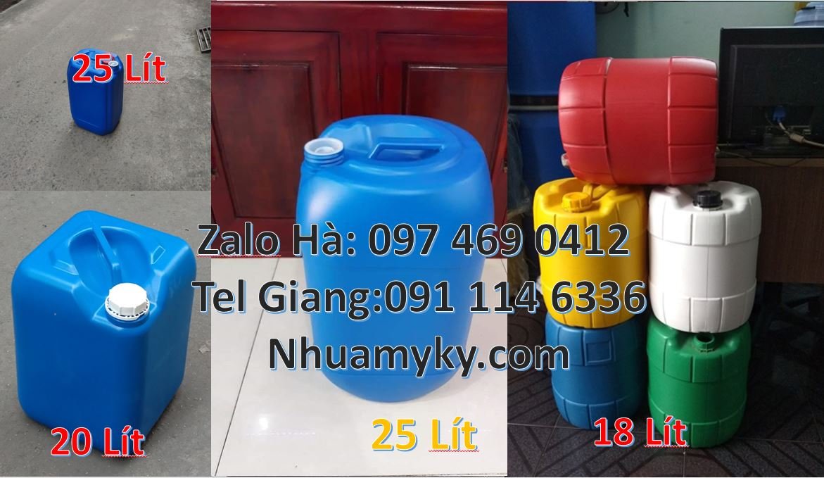 Bán can nhựa 18l có nắp thoát khí,can nhựa 20l vuông trắng đựng hóa ch