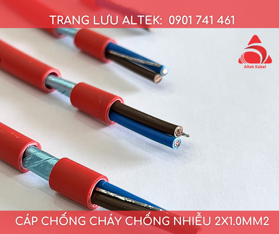 Cáp chống cháy chống nhiễu 2x1.0mm2 tại Hà Nội, Đà Nẵng, Hồ Chí Minh