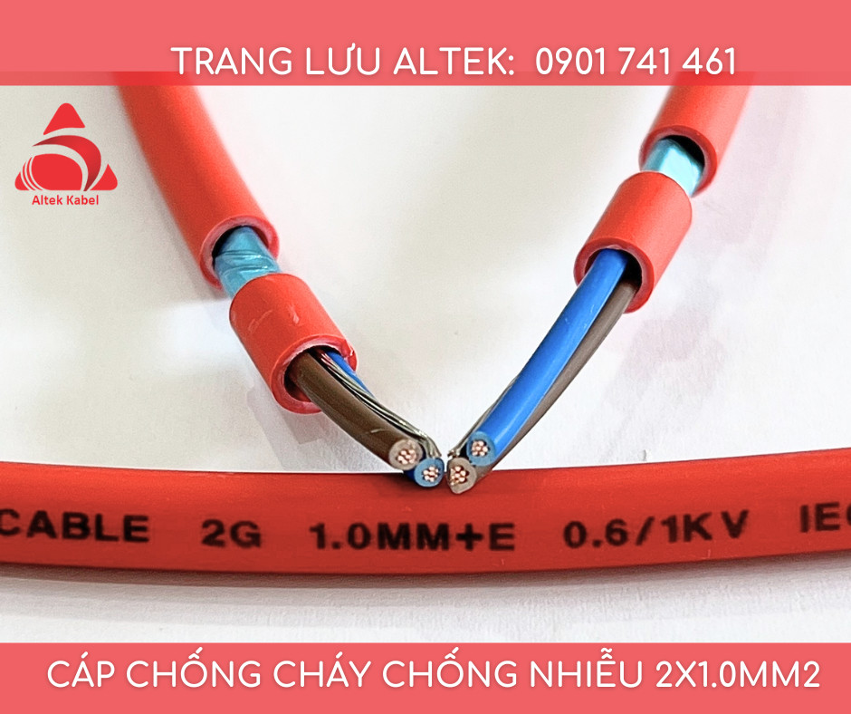 Cáp chống cháy chống nhiễu 2x1.0mm2 tại Hà Nội, Đà Nẵng, Hồ Chí Minh
