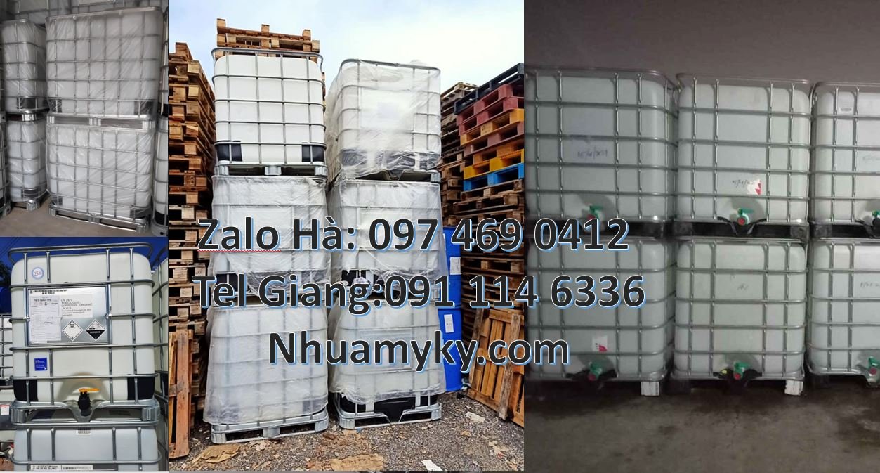Bán thùng nhựa ibc 1000l vuông trắng có khung thép,thùng nhựa 1000l rẻ
