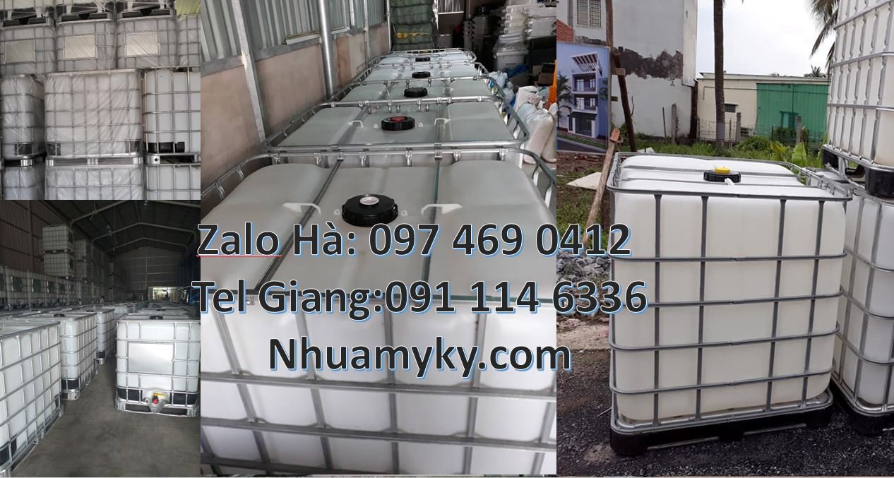 Bán thùng nhựa ibc 1000l vuông trắng có khung thép,thùng nhựa 1000l rẻ