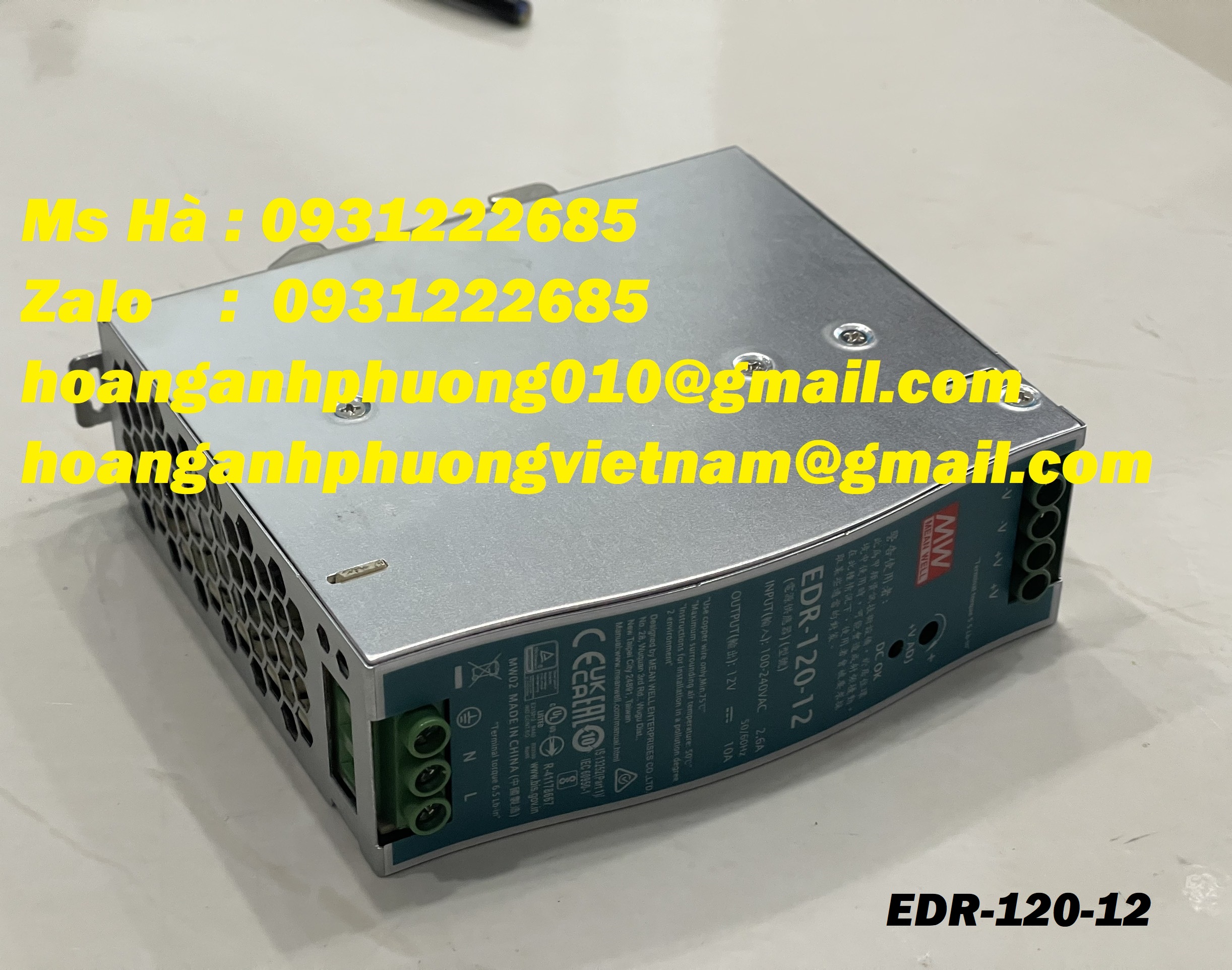 Bộ nguồn DIN Rail EDR-120-12 meanwell - giá cạnh tranh