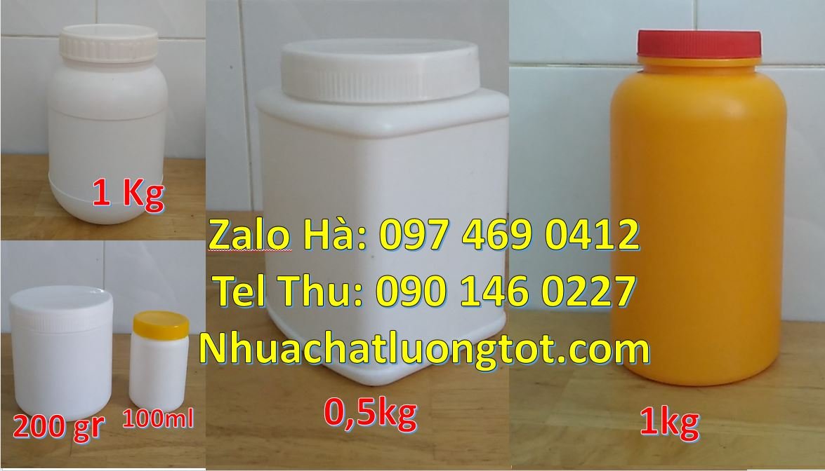 Bán hũ nhựa 500g đựng mứt bánh kẹo,hũ nhựa 50g đựng thuốc viên nén mới