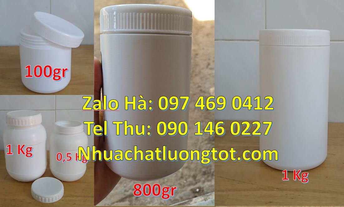 Bán hũ nhựa 500g đựng mứt bánh kẹo,hũ nhựa 50g đựng thuốc viên nén mới