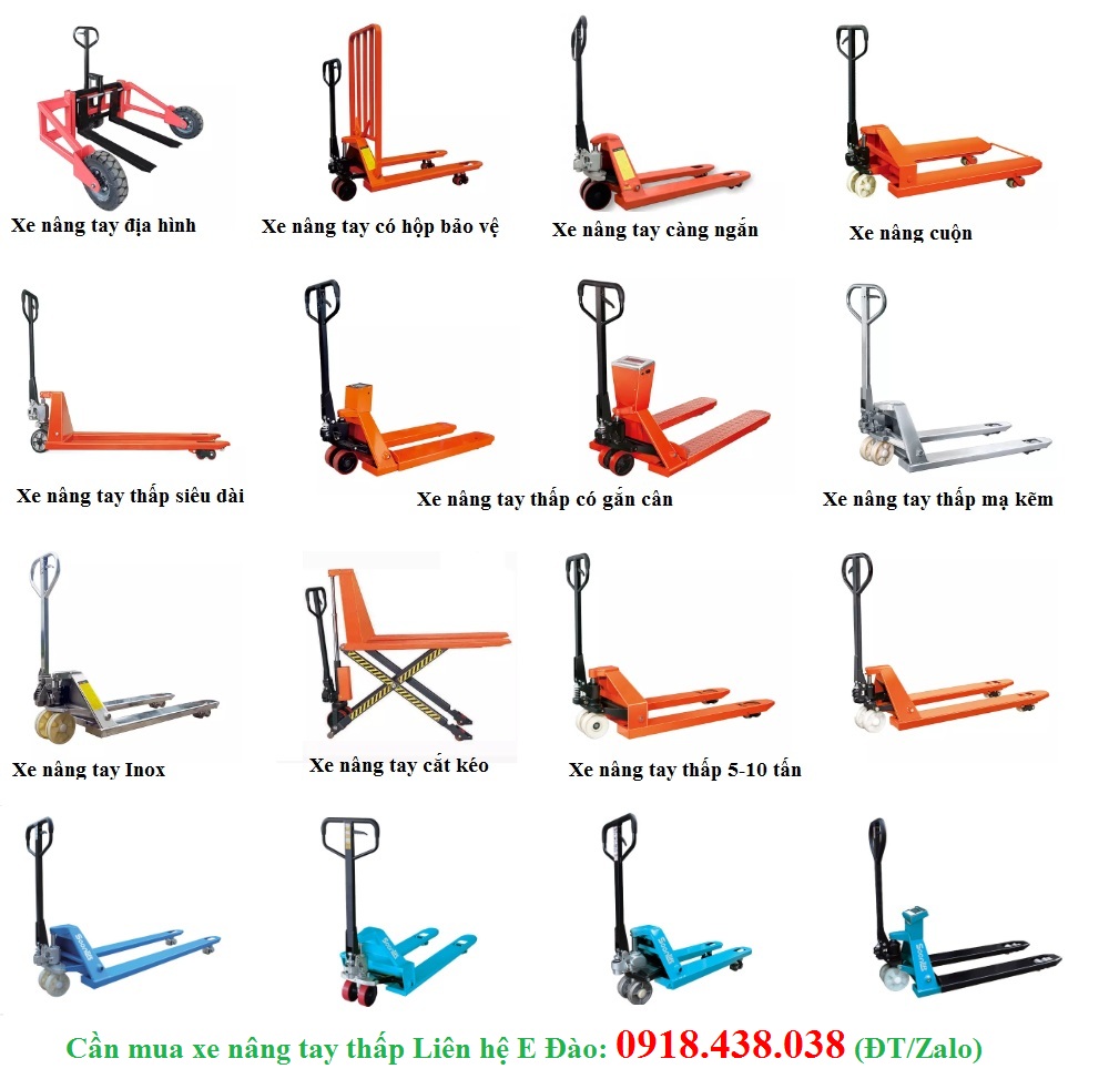 Xe nâng tay thấp tải trọng 2 tấn giá chỉ từ hơn 3 triệu mới 100%