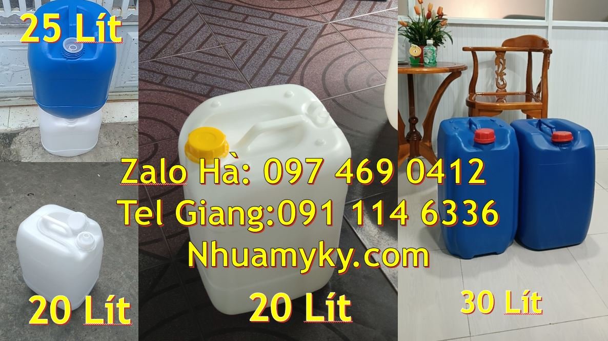 Bán can nhựa 30l có nắp thoát khí vuông xanh,can nhựa 25l đựng hóa chấ