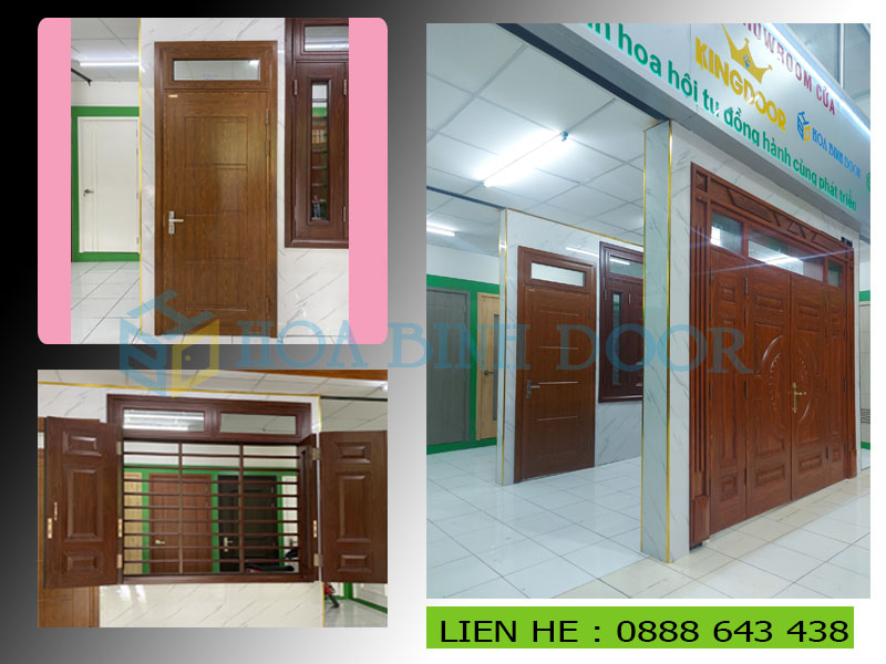Mẫu cửa thép vân gỗ tại Thủ Đức- Cửa 4 cánh, cửa sổ,...