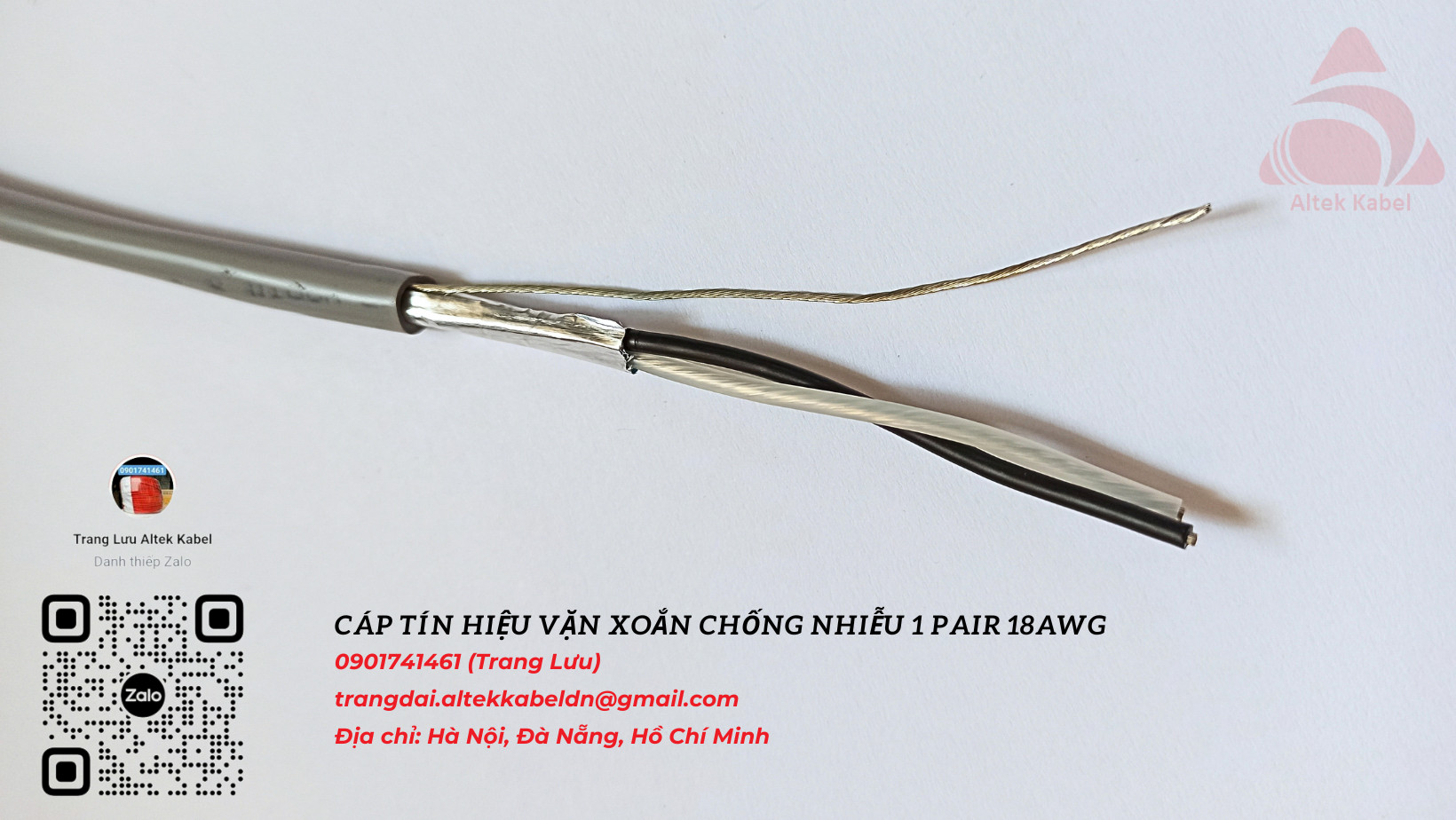 Cáp RS485 2 Pair 22 AWG hãng Altek Kabel nhập khẩu giá sản xuất