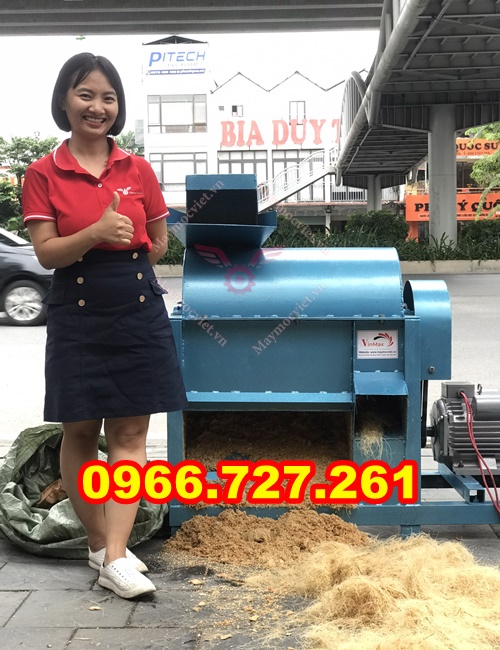 máy băm nghiền xơ dừa năng xuất lớn, băm dừa nguên trái