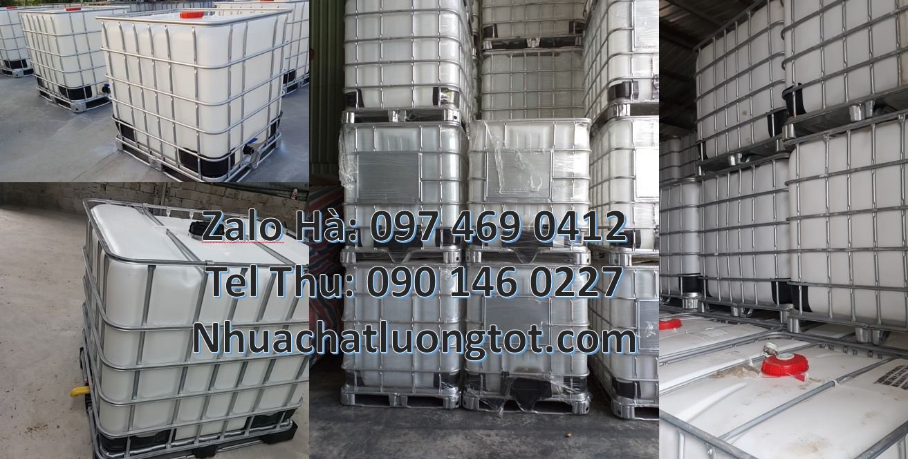Bán tank nhựa 1000l có van chiết rót màu trắng,thùng nhựa 1000l có khu