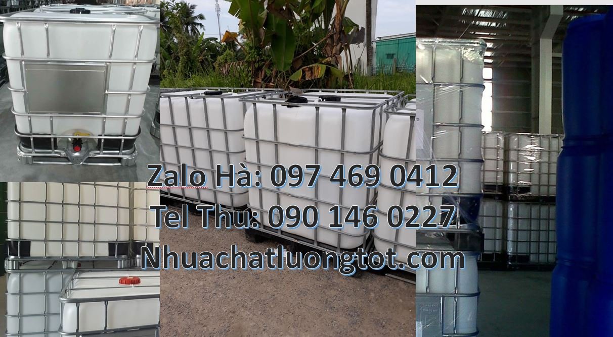 Bán tank nhựa 1000l có van chiết rót màu trắng,thùng nhựa 1000l có khu