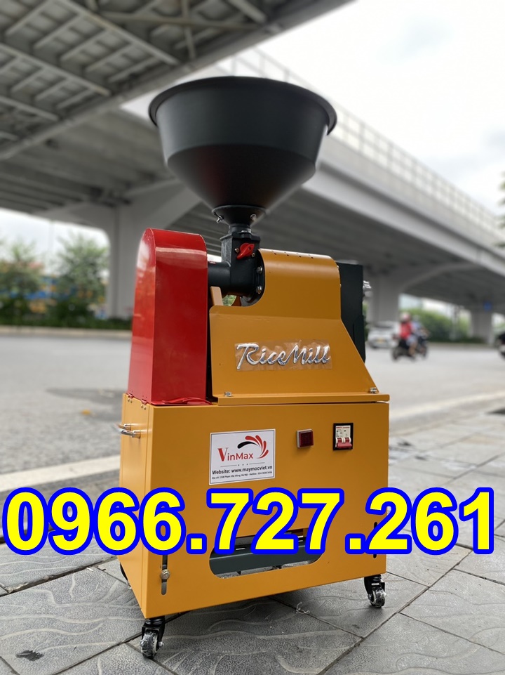 máy xát gạo mini liên hoàn , xát trắng gạo 1 lần