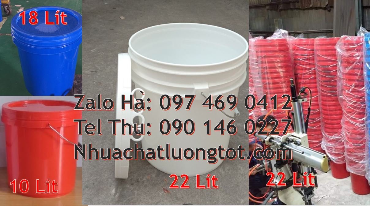 Bán thùng nhựa đựng sơn 22l trắng có quai xách,thùng sơn 20l nắp đậy