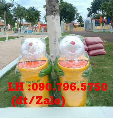 Thùng rác nhựa hình gấu trúc, thùng rác chuột túi mua tại TPHCM