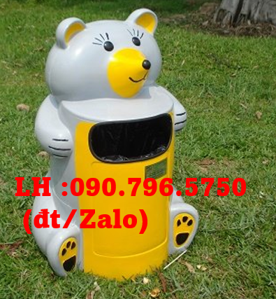 Thùng rác nhựa hình gấu trúc, thùng rác chuột túi mua tại TPHCM