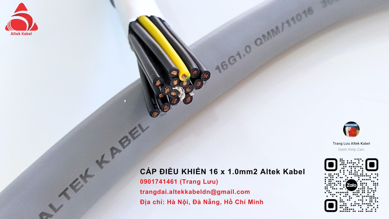 Cáp điều khiển 16 x1.0mm2 hãng Altek Kabel PVC/CU/PVC