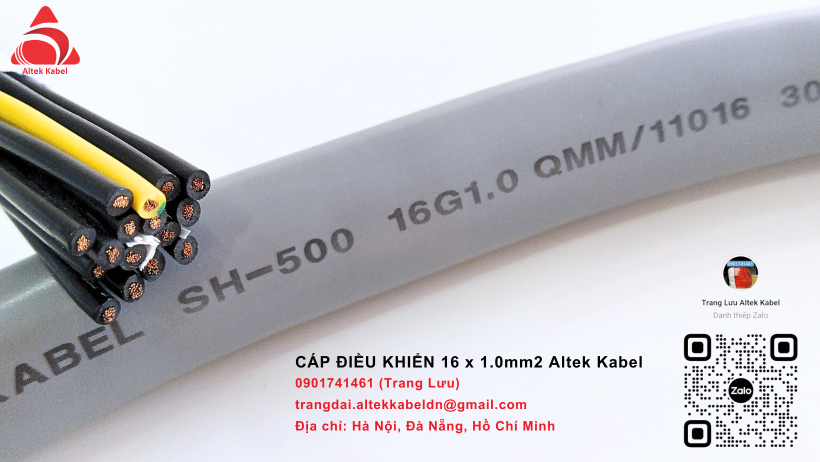 Cáp điều khiển 16 x1.0mm2 hãng Altek Kabel PVC/CU/PVC