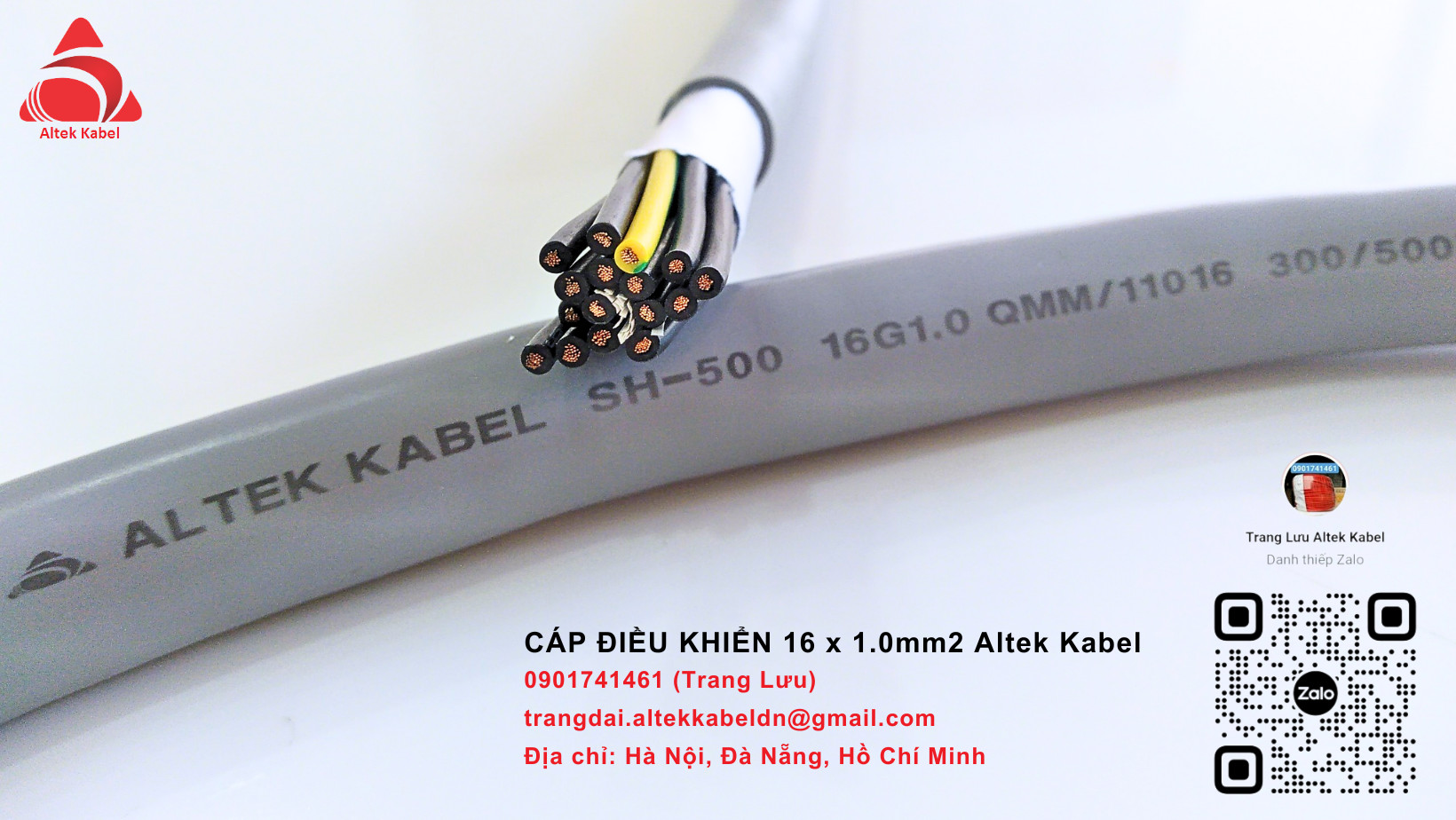 Cáp điều khiển 16 x1.0mm2 hãng Altek Kabel PVC/CU/PVC