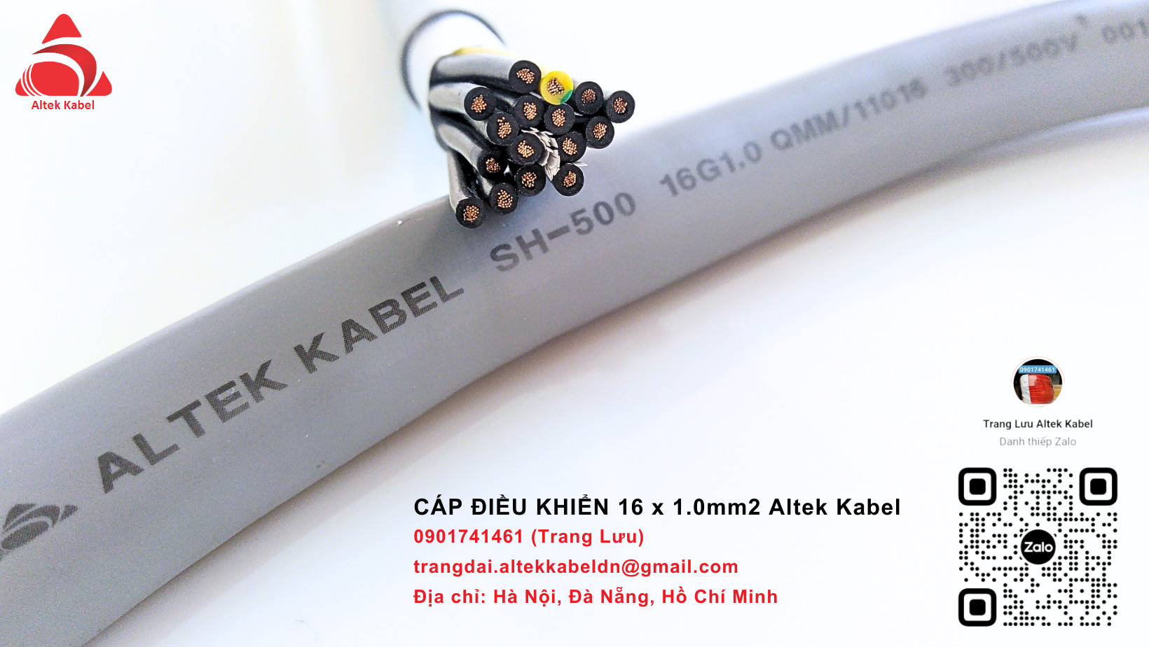 Cáp điều khiển 16 x1.0mm2 hãng Altek Kabel PVC/CU/PVC