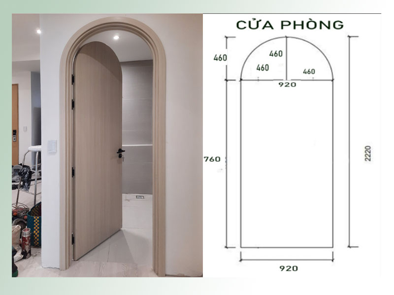 Cửa vòm nhựa composite tại Củ Chi - mẫu cửa vòm đẹp