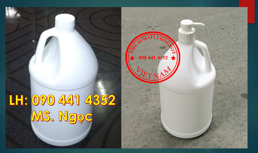 Phân phối can nhựa vuông 5 lít vàng, can nhựa 4 lít, can 3.6 lít