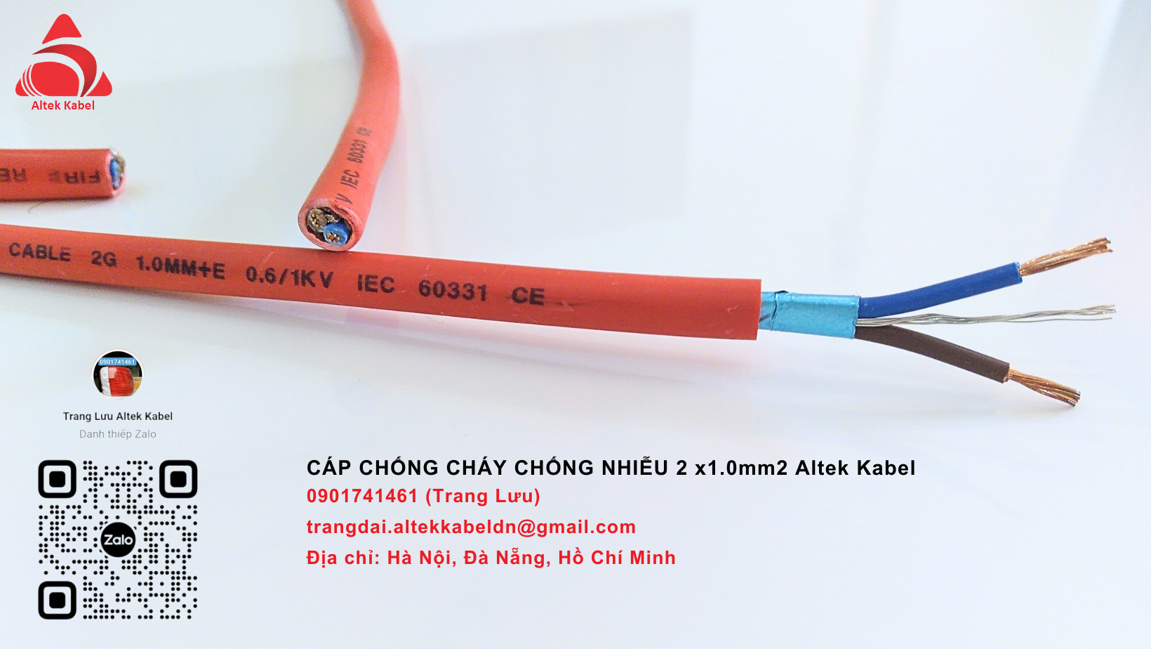 Cáp tín hiệu báo cháy chống cháy chống nhiễu 2x.1.0mm