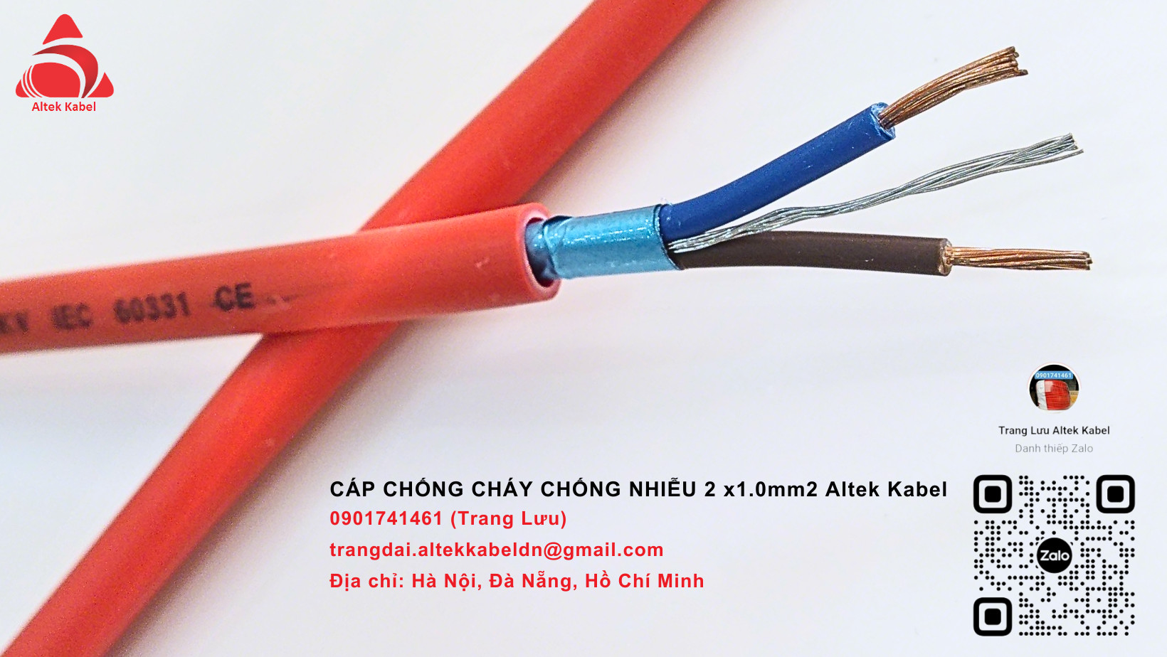 Cáp tín hiệu báo cháy chống cháy chống nhiễu 2x.1.0mm