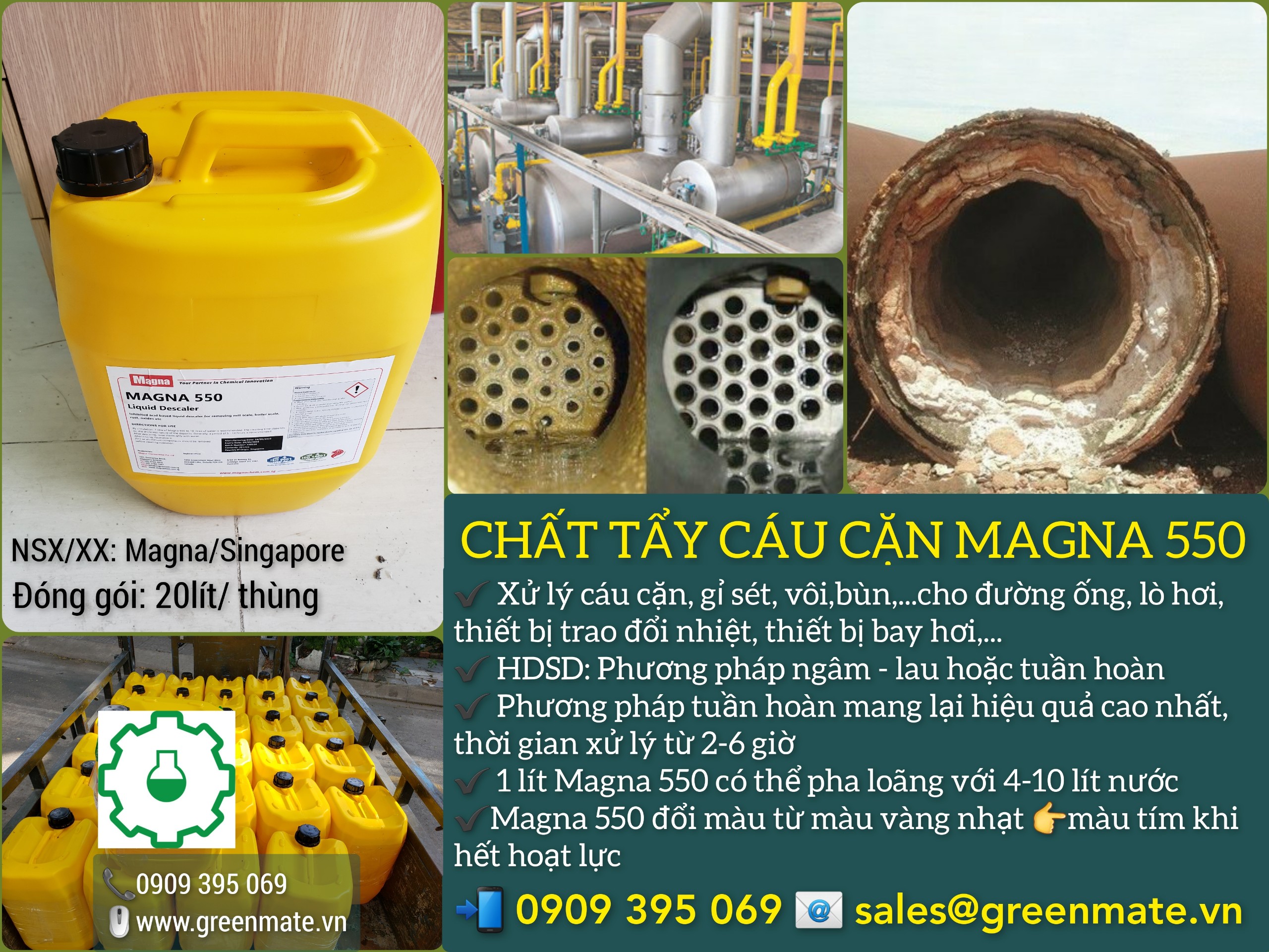 Chất tẩy cáu cặn đường ống, lò hơi MAGNA 550