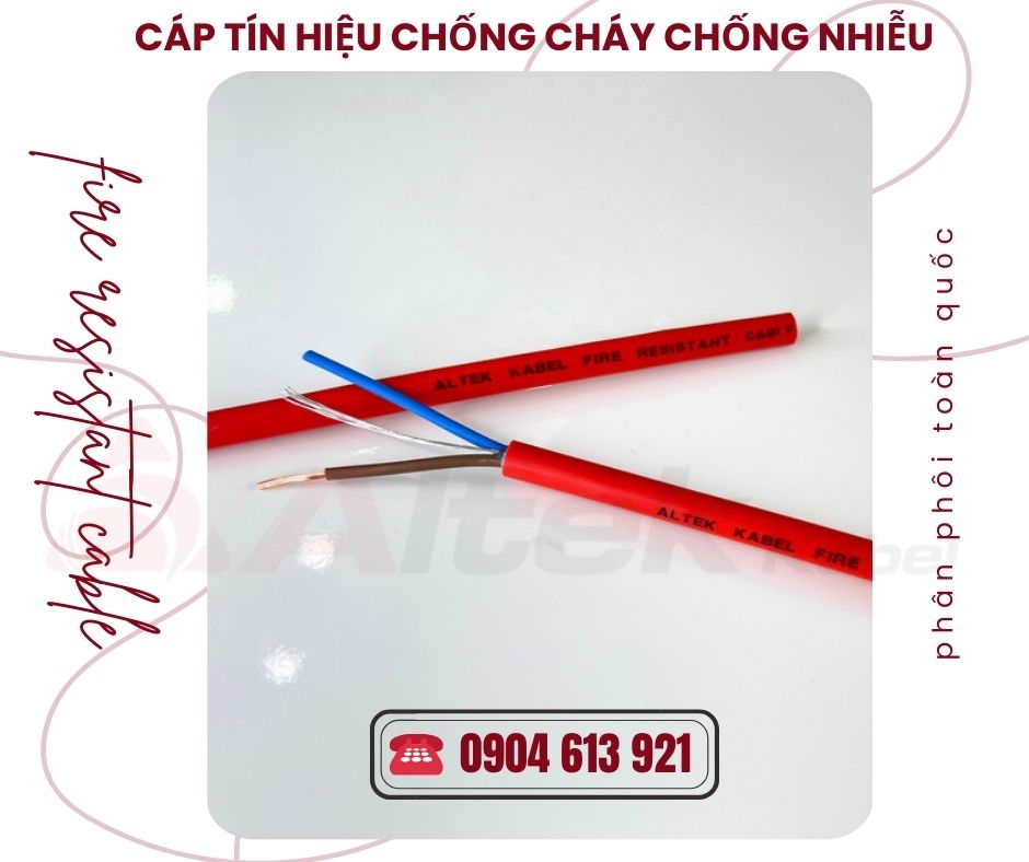 Cáp điều khiển/ cáp tín hiệu chống cháy chống nhiễu 2 lõi 1.0mm/1.5mm