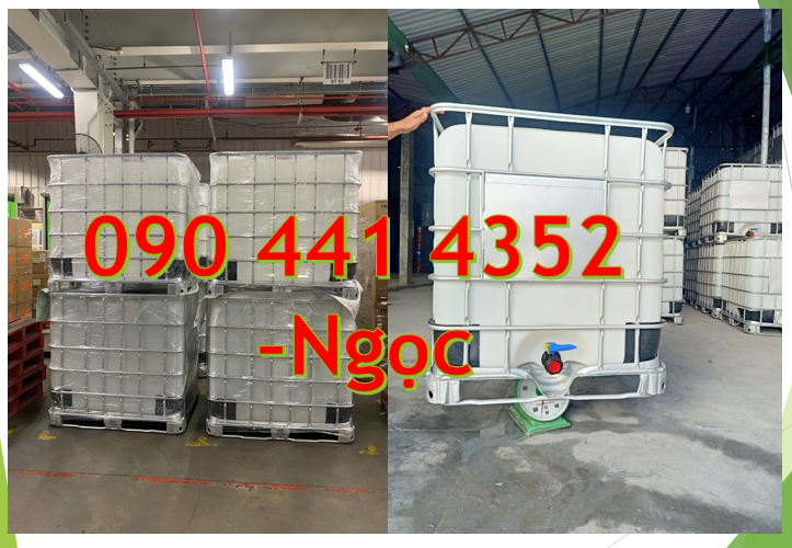 Gía bồn nhựa 1000L qua sử dụng,thùng nhựa 1 khối vuông, bồn đựng 1000l