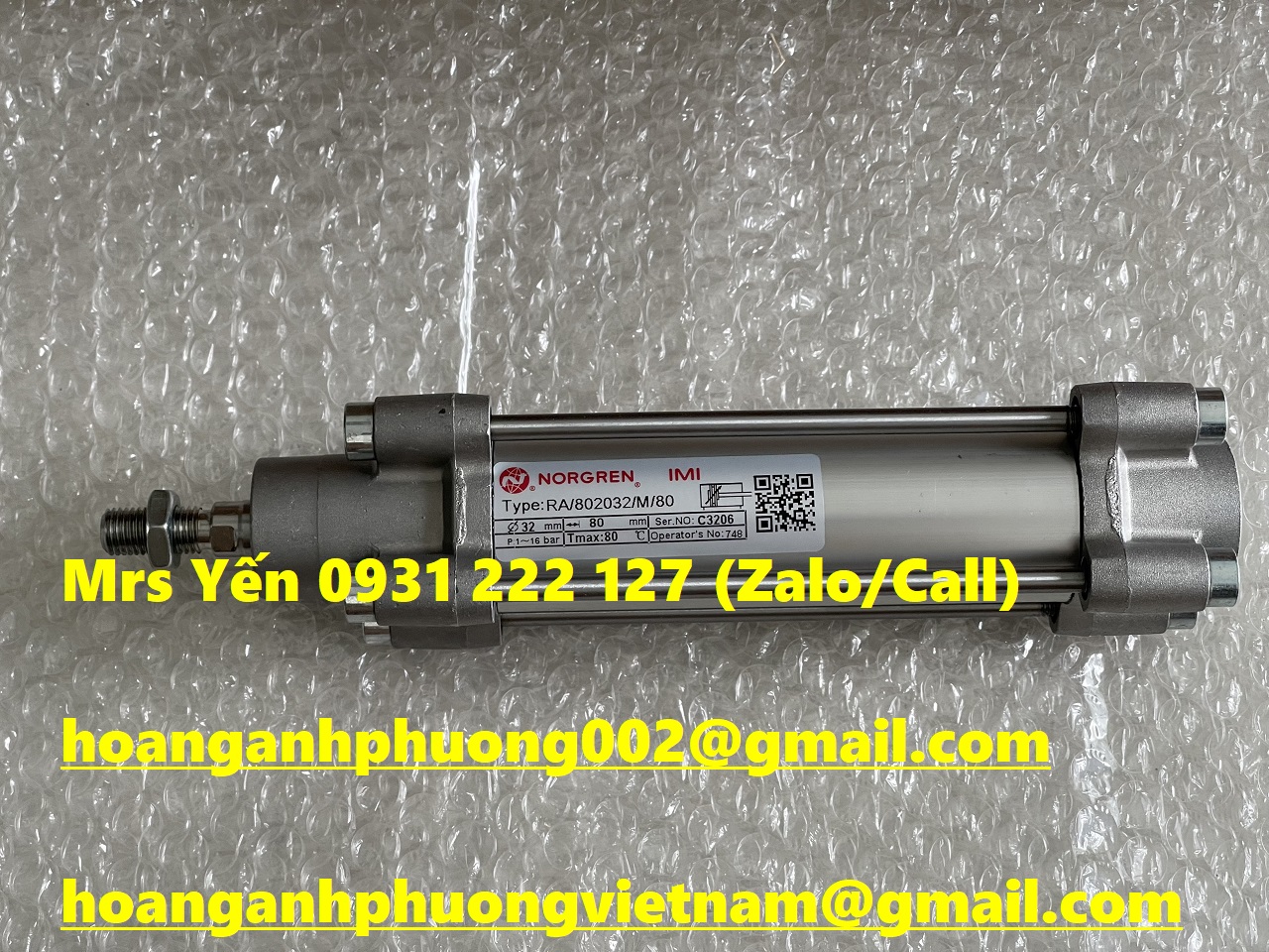 RA/802032/M/80 Xy lanh Norgren giá tốt tại Bình Dương