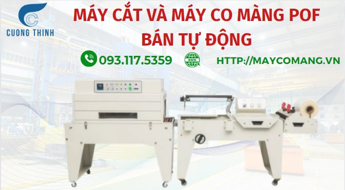 Máy cắt dán màng co POF tự động - bọc seal sản phẩm