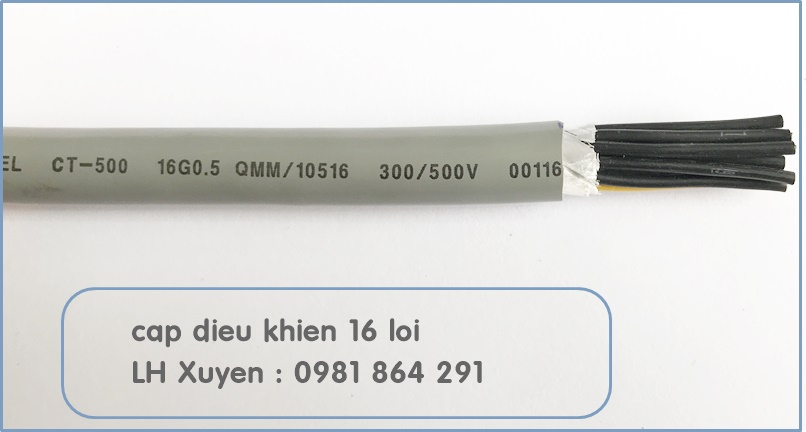 Cần bán dây cáp điện 16 lõi, 16x0.5mm2 lõi đồng, truyền tốt