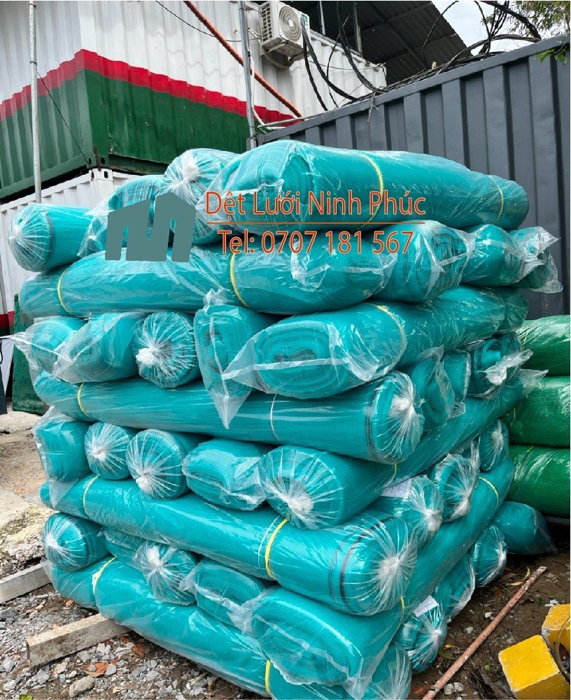 Lưới công trình, lưới bao che màu xanh ngọc 60g