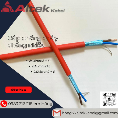 Cáp chống cháy chống nhiễu 2x10 Altek Kabel