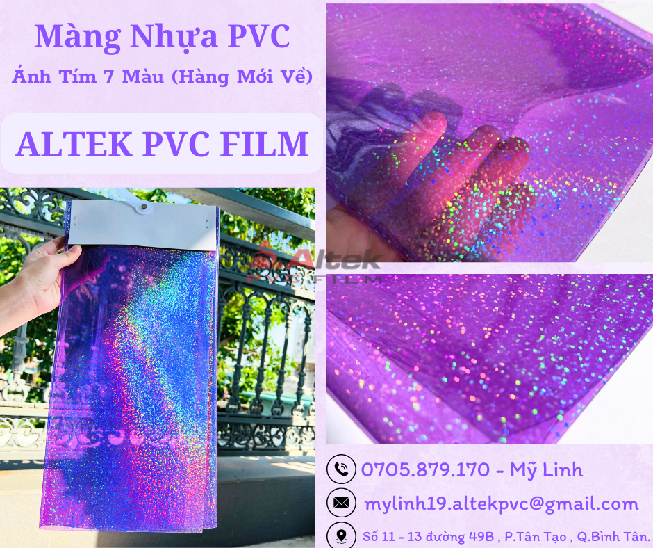 Màng Nhựa Ánh Tím 7 Màu Hàng Mới Altek PVC Film
