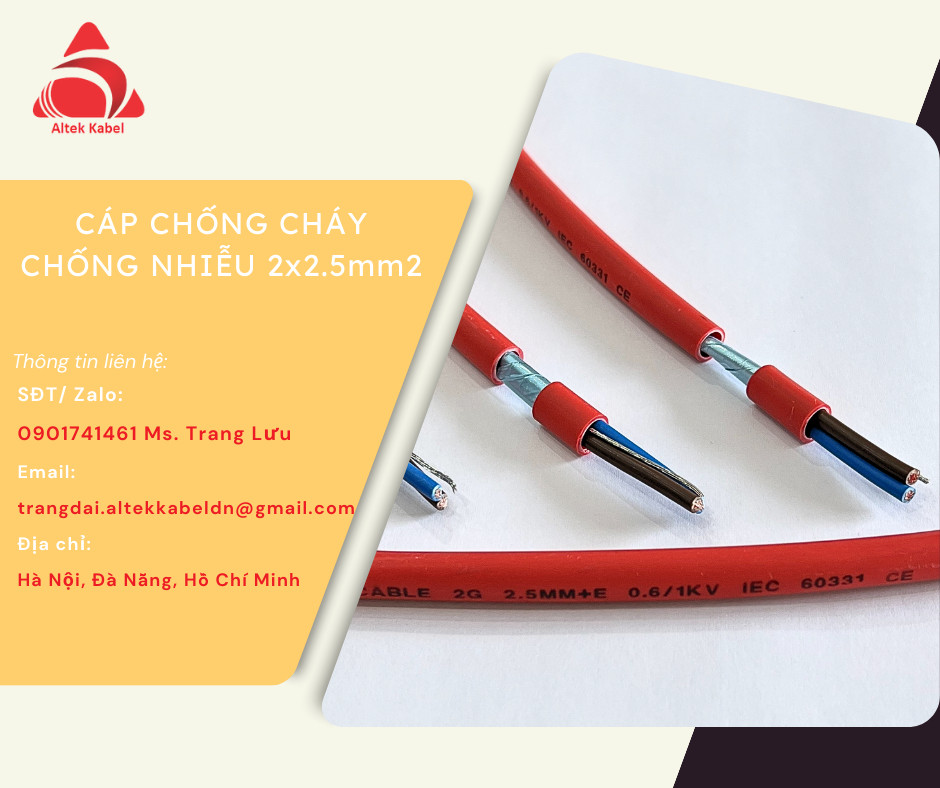 Cáp chống cháy Altek Kabel 2x2.5 FR chống nhiễu 0,6/1KV