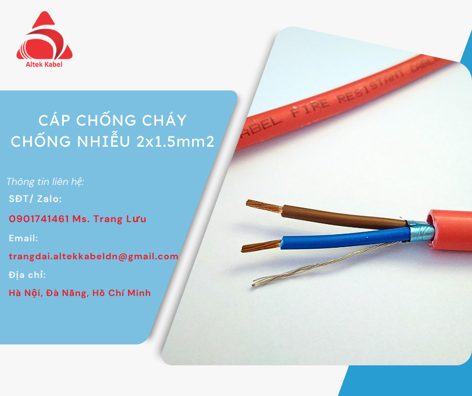 Cáp chống cháy Altek Kabel 2x2.5 FR chống nhiễu 0,6/1KV