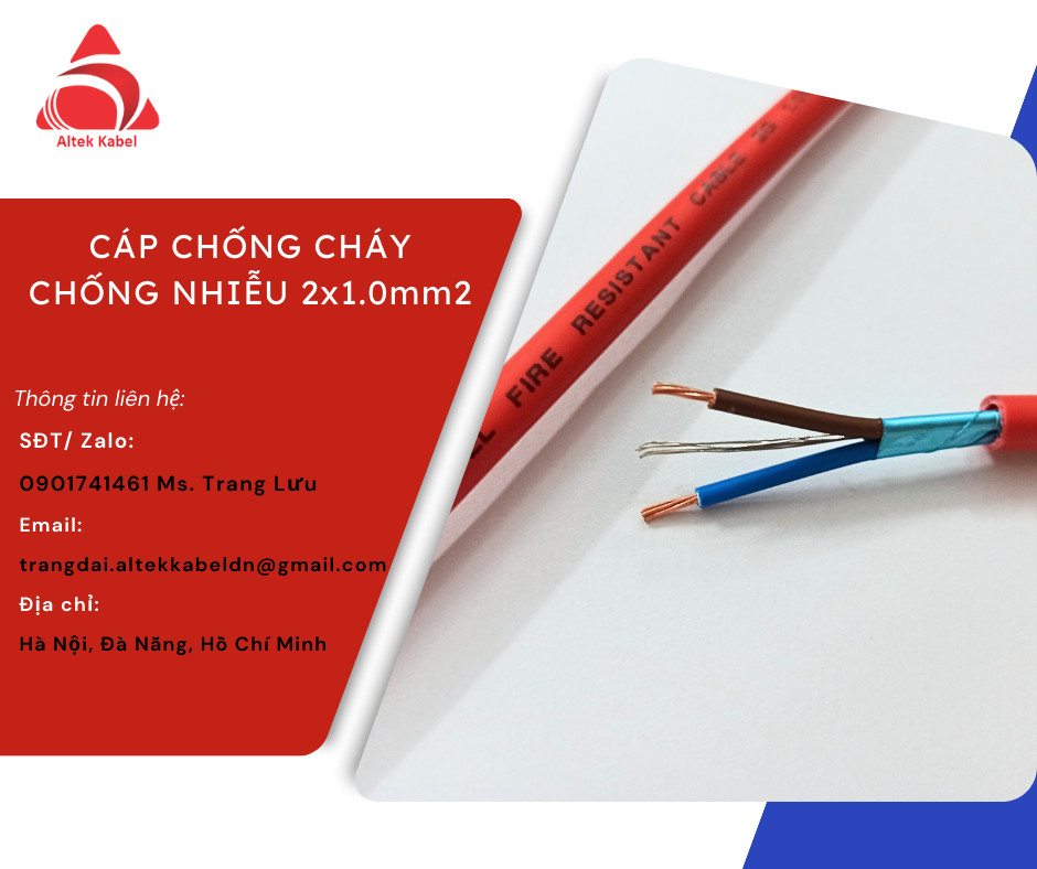 Cáp chống cháy Altek Kabel 2x2.5 FR chống nhiễu 0,6/1KV