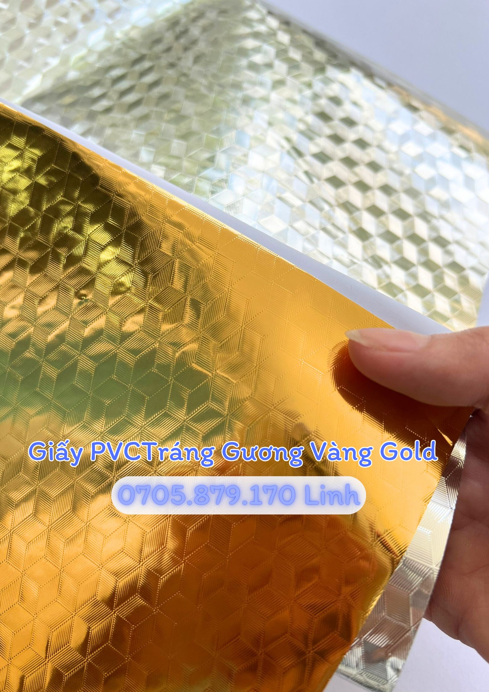 GIẤY PVC TRÁNG GƯƠNG IN NHIỀU HỌA TIẾT (BẠC , VÀNG GOLD , ĐỎ ĐÔ)
