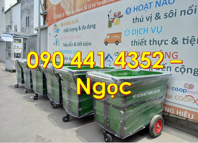 Bán xe thu gom rác 660 lít, xe đẩy rác 1000L, thùng đựng rác 660 lít
