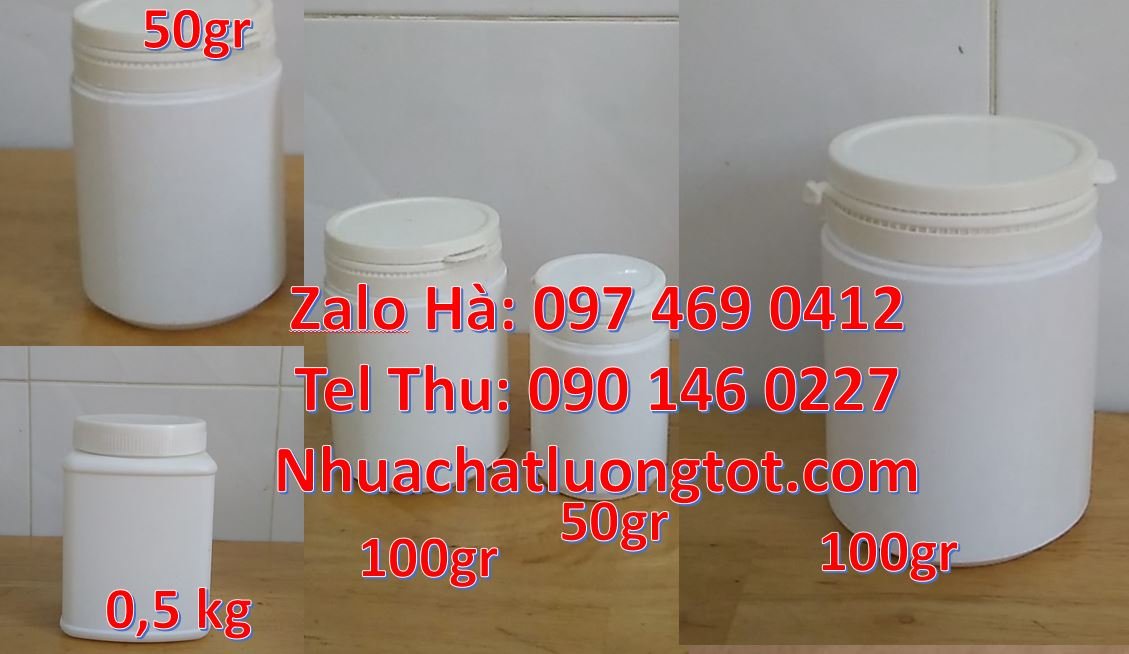 Bán hũ nhựa 100g đựng bột gia vị,hũ nhựa 0.5g đựng thuốc viên nén rẻ