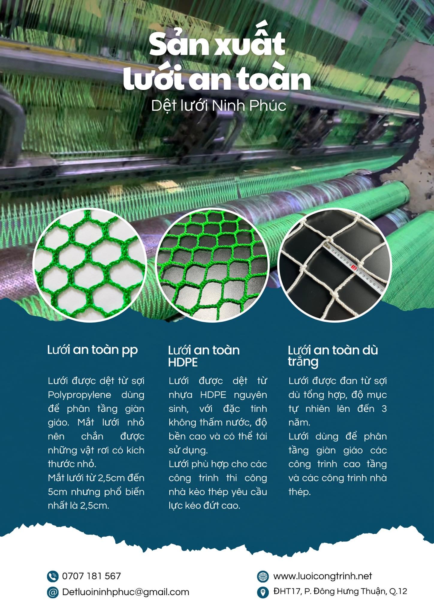 Lưới an toàn hứng vật rơi/ lưới an toànmắt lưới 2.5cm
