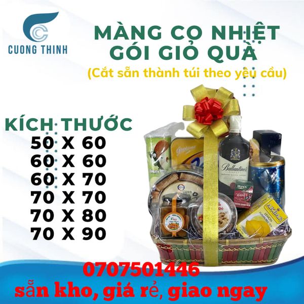 phân phối sỉ lẻ màng co giỏ quà ép cong, ép ngang