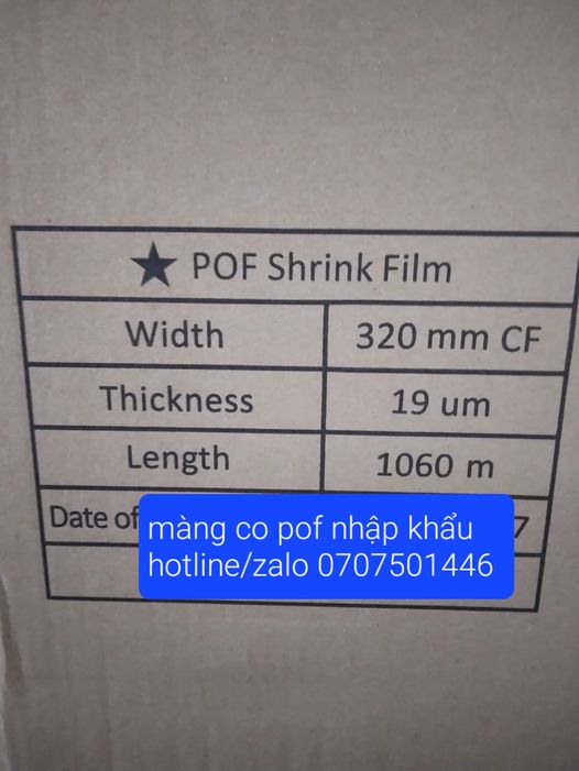 màng co pof nhập khẩu dày 19mic x khổ màng 320mm màng đôi