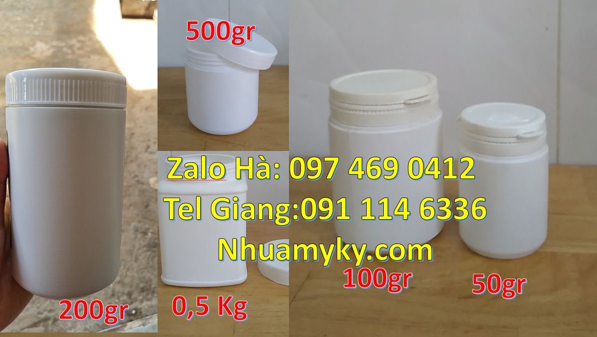 Bán hũ nhựa 500g đựng bánh kẹo mứt,hũ nhựa 100g đựng bột ngọt gia vị