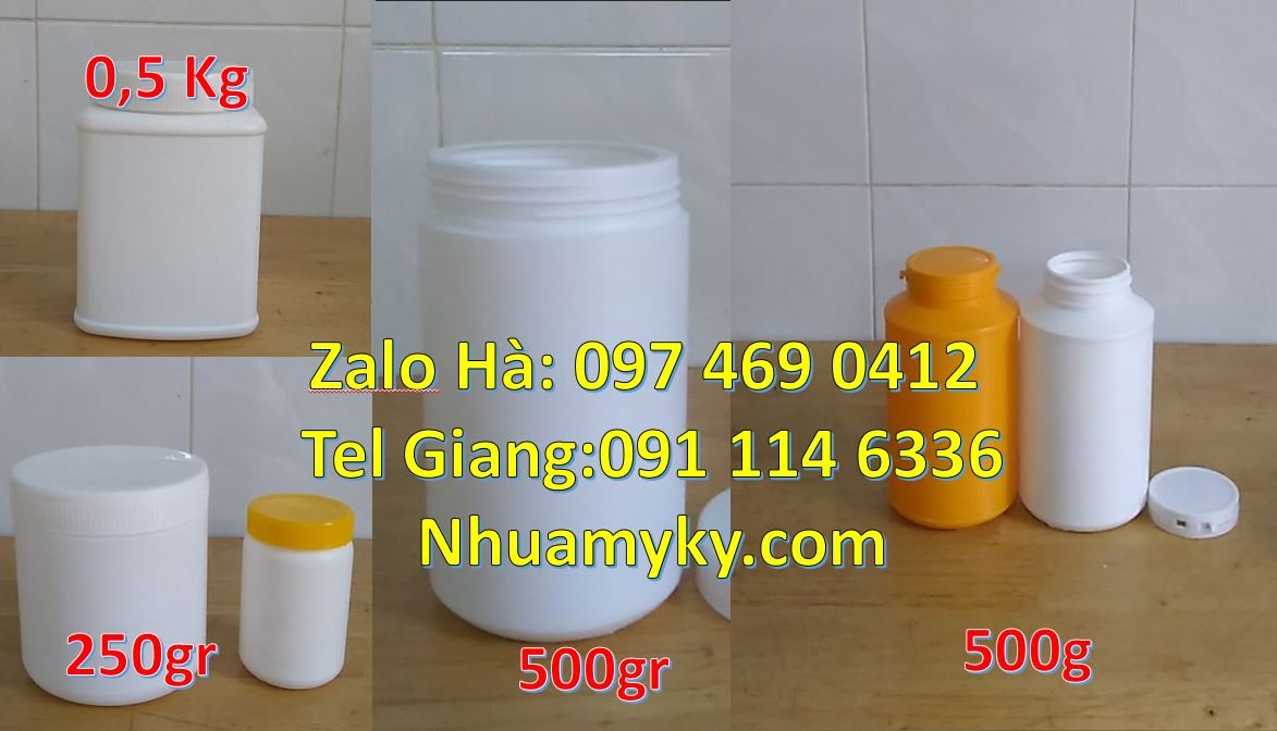 Bán hũ nhựa 500g đựng bánh kẹo mứt,hũ nhựa 100g đựng bột ngọt gia vị