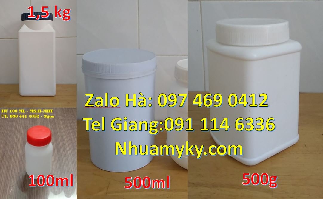 Bán hũ nhựa 500g đựng bánh kẹo mứt,hũ nhựa 100g đựng bột ngọt gia vị